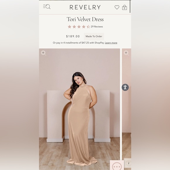 Revelry Dresses & Skirts - Gold Champagne 623 Revelry Tori Velvet Dress